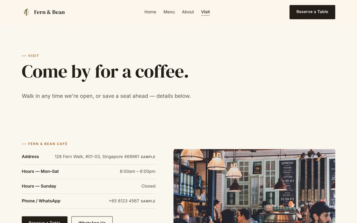 Fern & Beans Café — Visit page