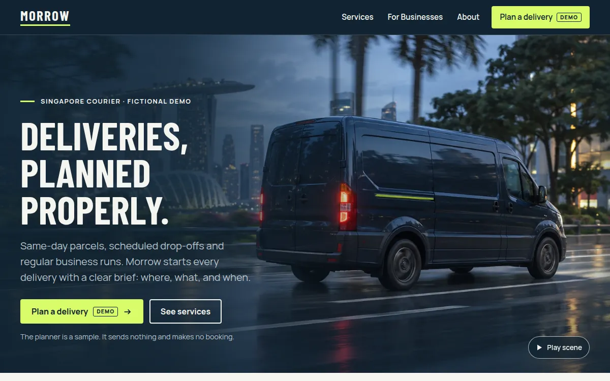 Morrow Delivery — Home page