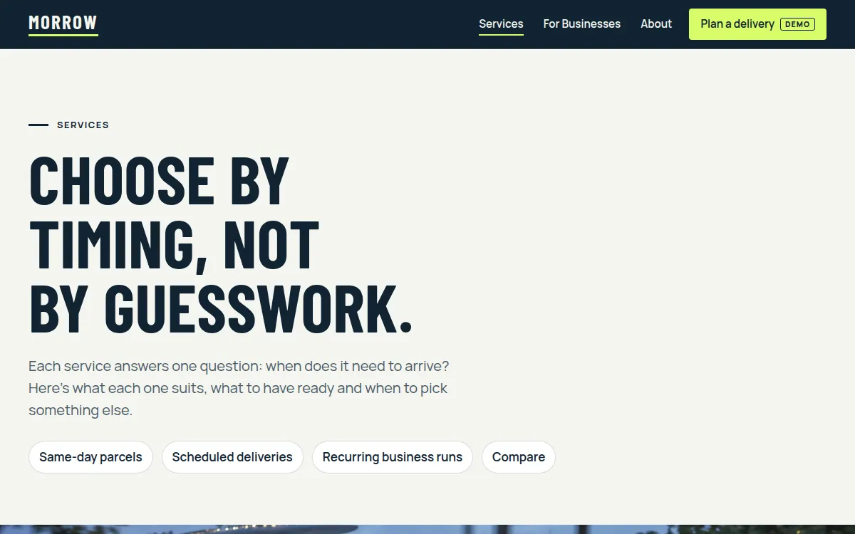Morrow Delivery — Services page