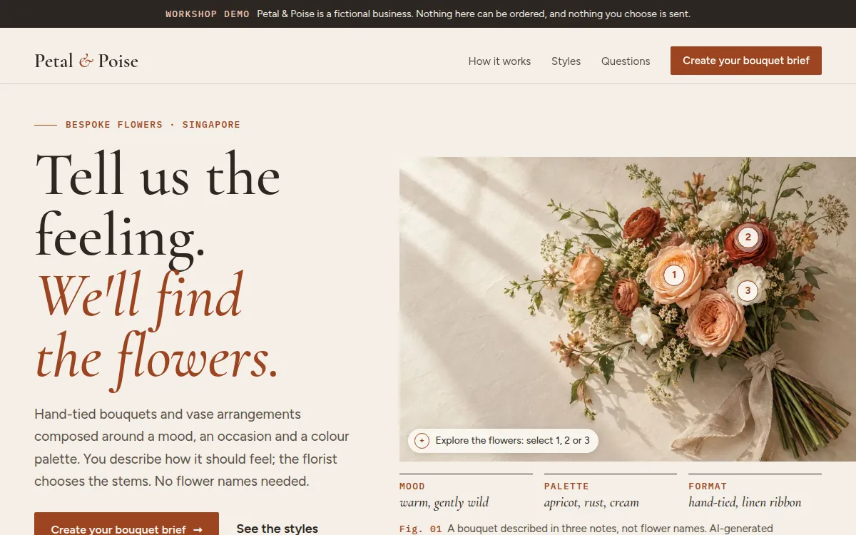Petal & Poise — Home page