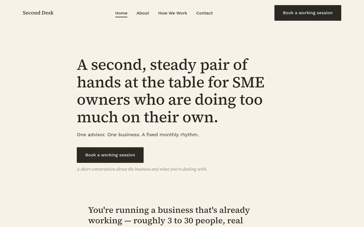 Second Desk — Home page